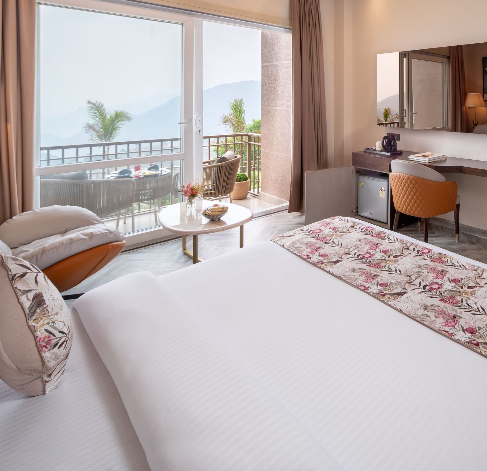 superior room at Leisure hotel with double bed and a TV at Mountoria Retreat, Naukuchiatal