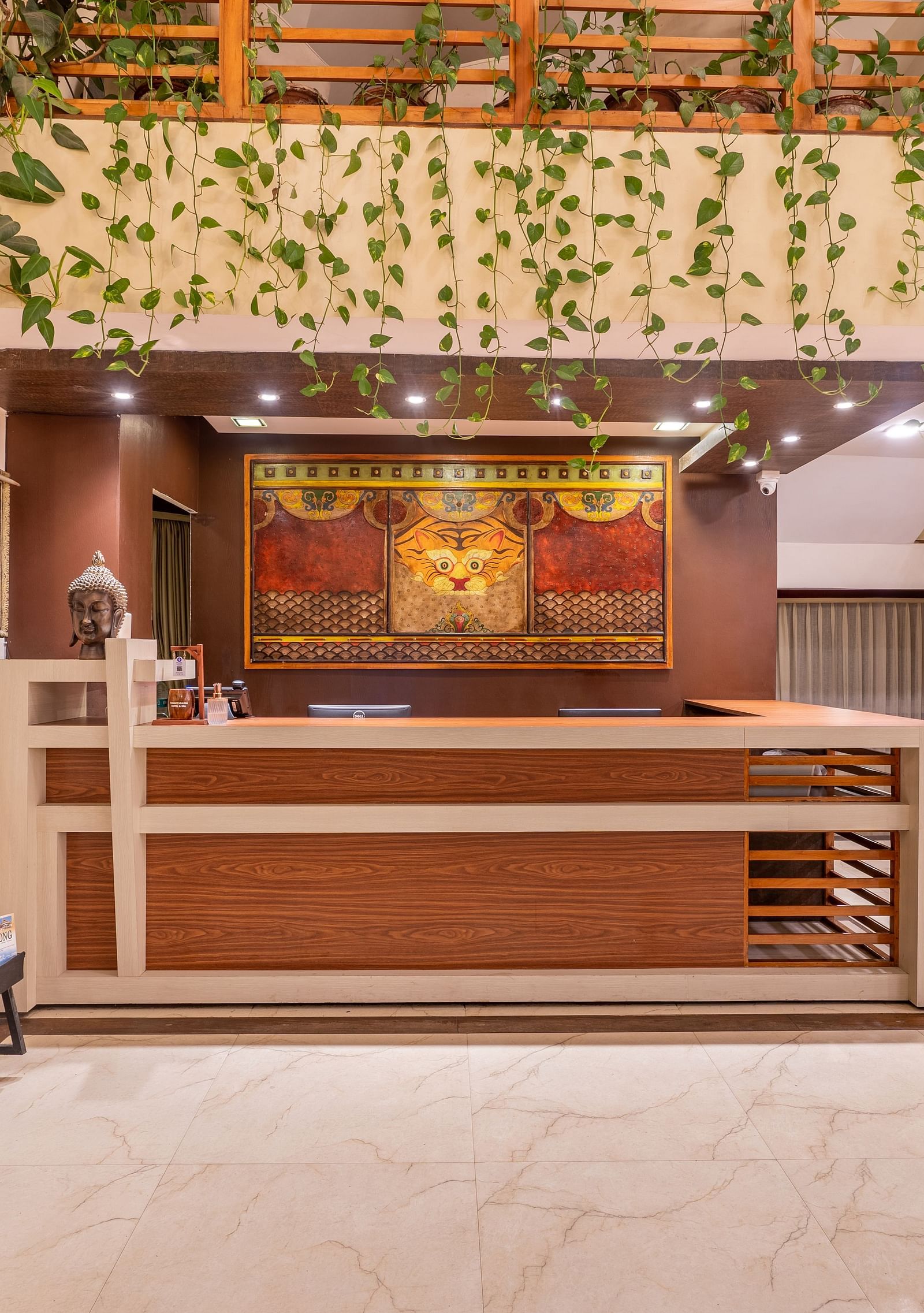 reception desk at Summit Lillium Hotel & Spa, Kalimpong