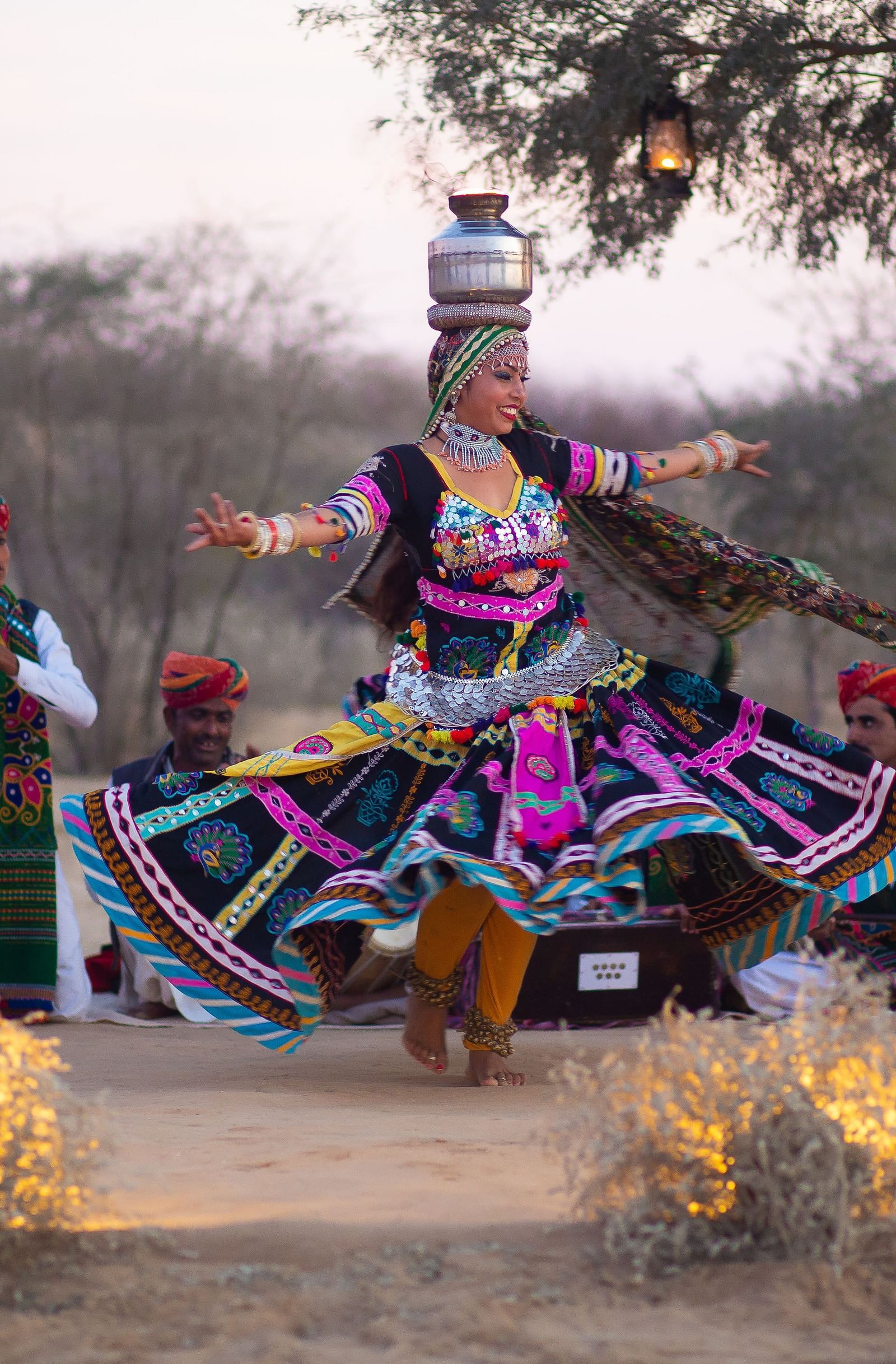 Artisans performing the local dance form