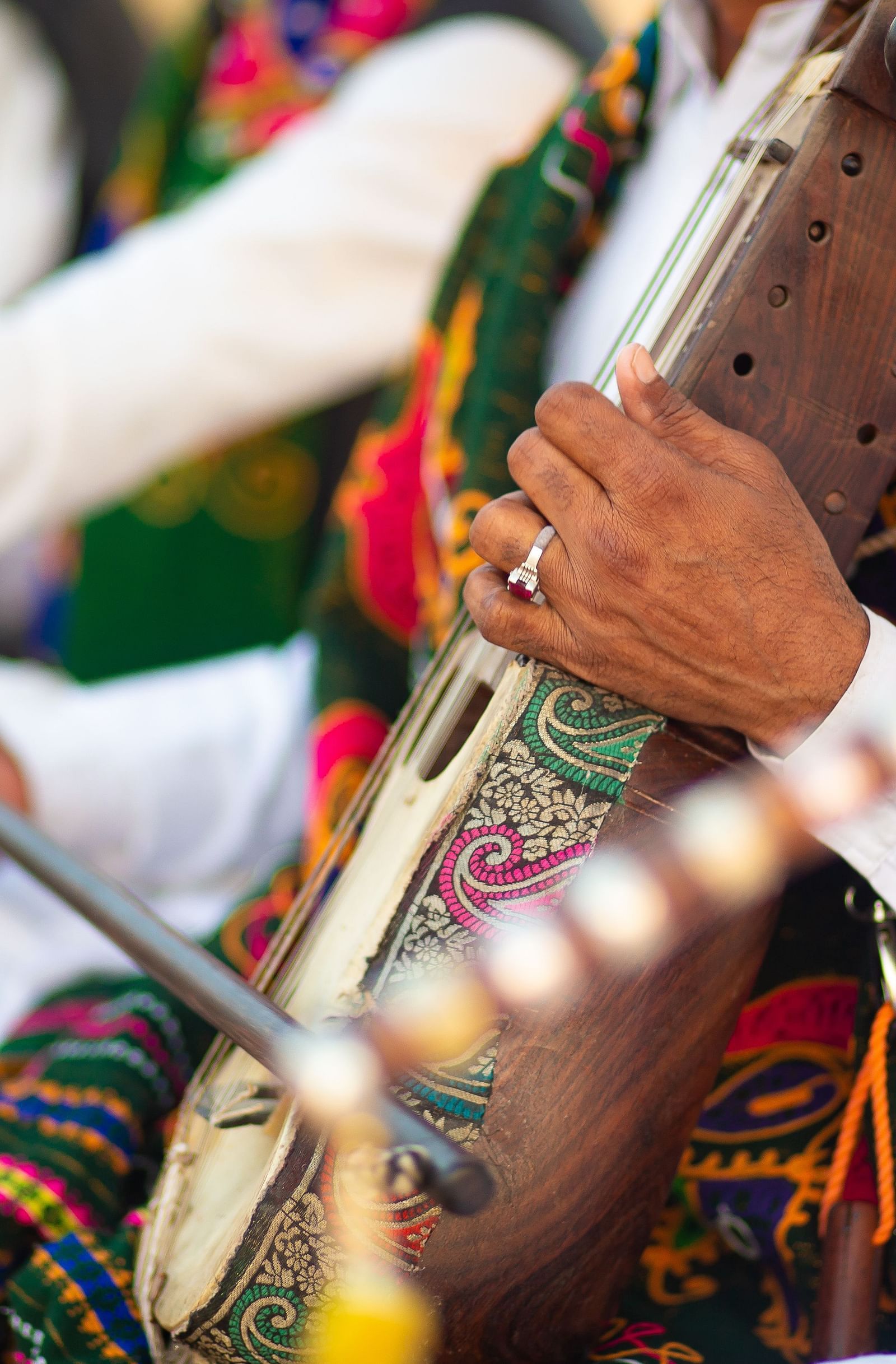 Local musicians performing at Manvar Resort and Desert Camp