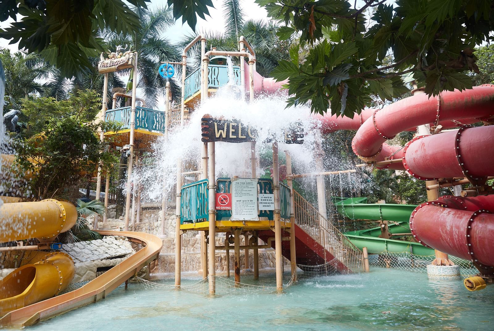 An image of the Lagoon slides at the Water Kingdom