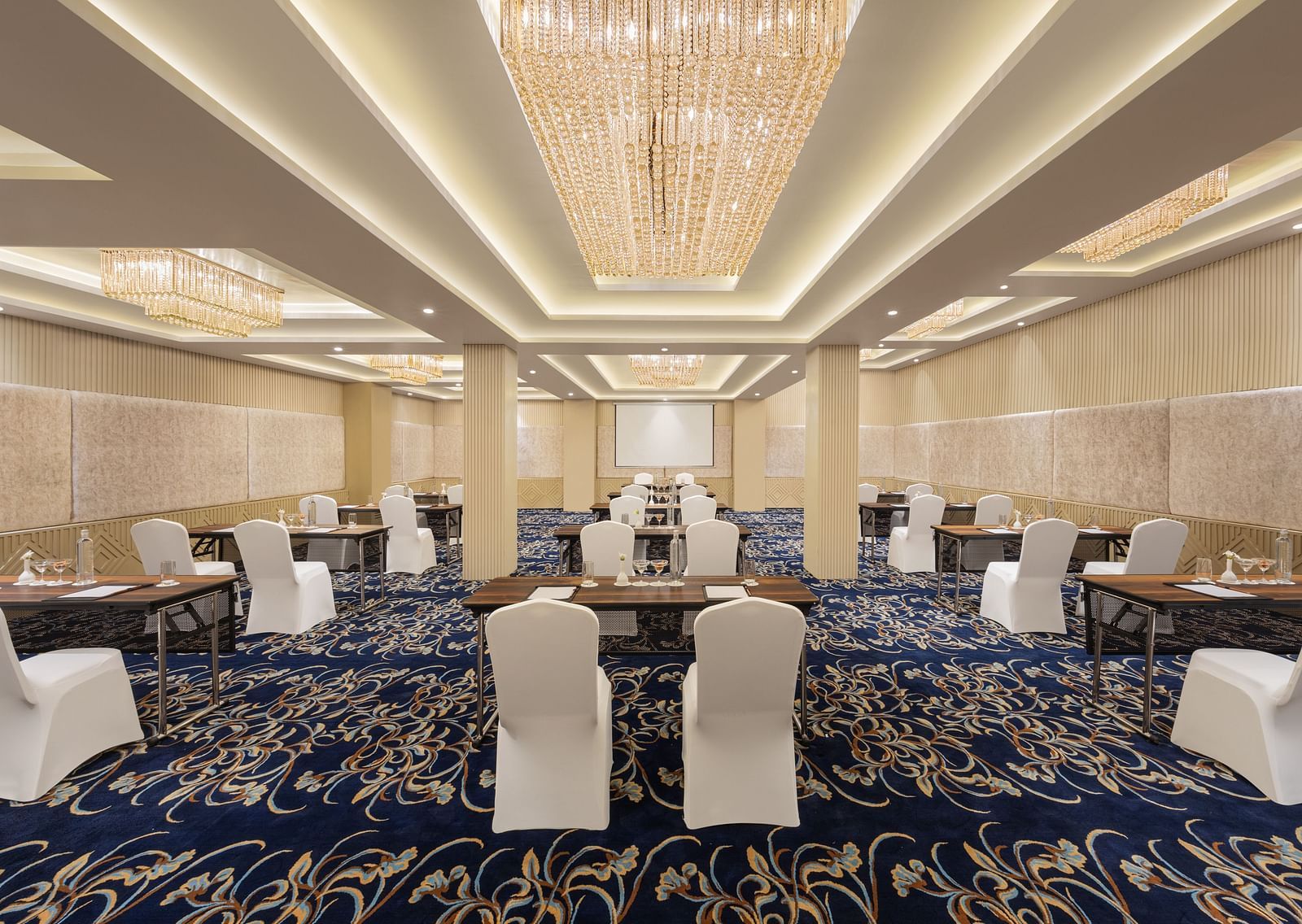 Carnival banquet hall setting at Essentia Luxury Resort & Spa, Udaipur.