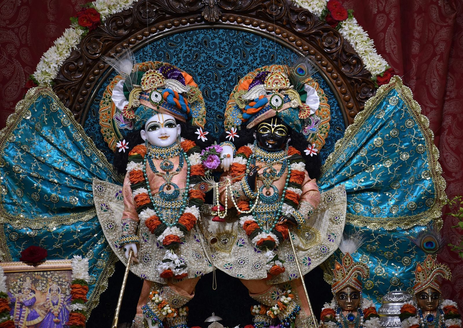 An overview of the Idols of Hindu deities kept in a temple to pray.
