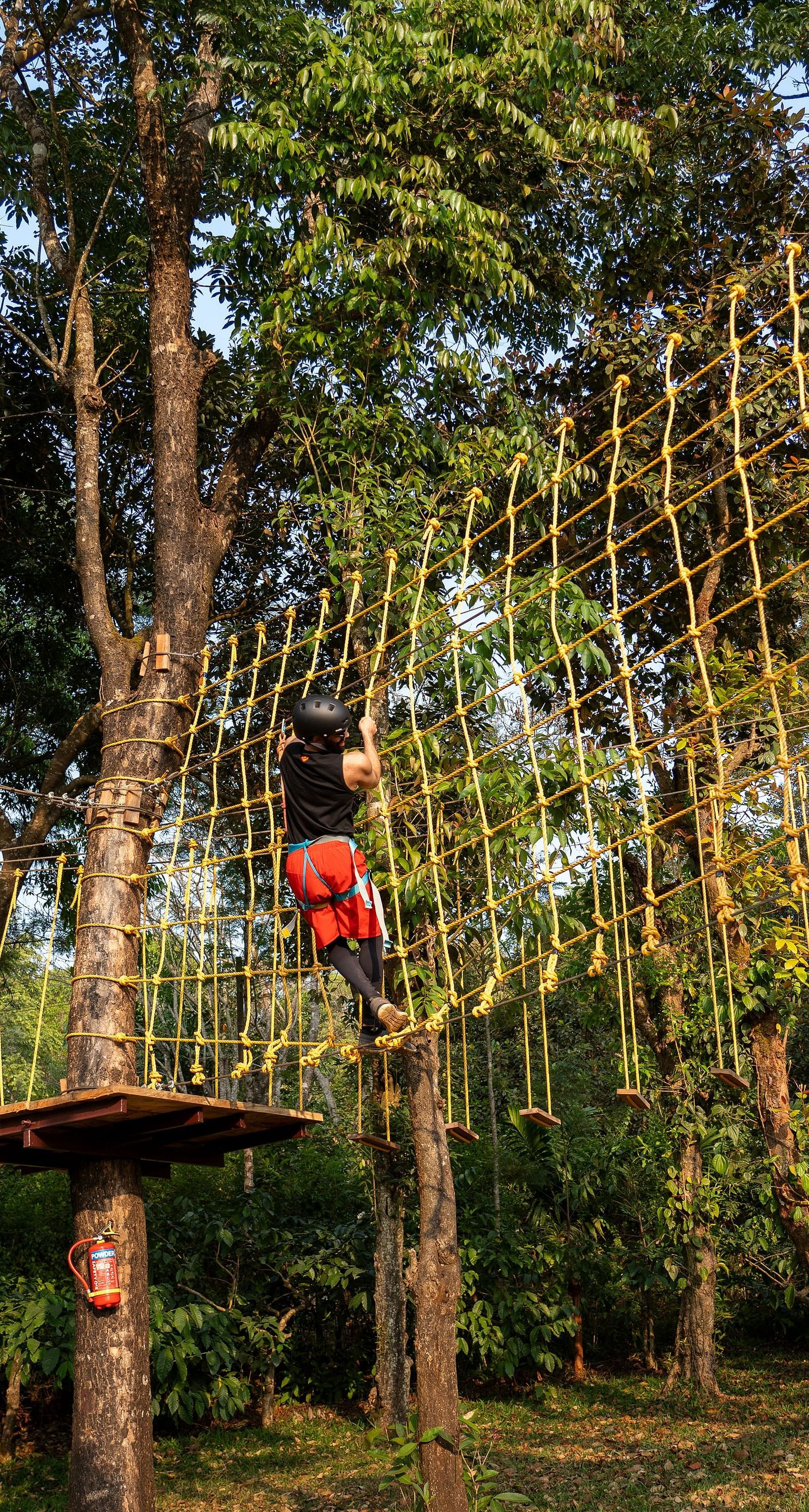A person taking part in an adventure activity