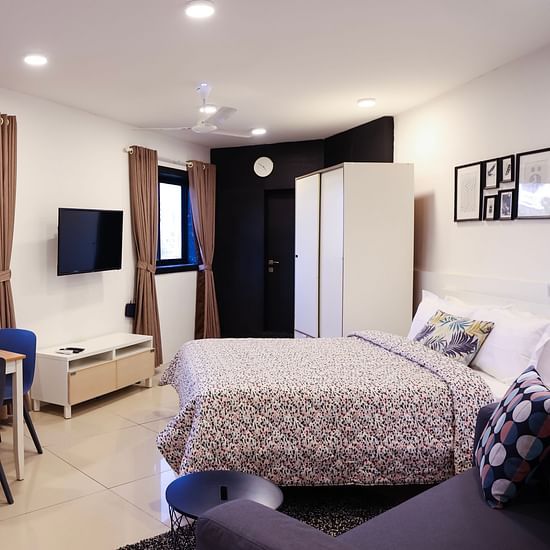 Bedroom of room 501 at Wabi-Sabi Juhu 1