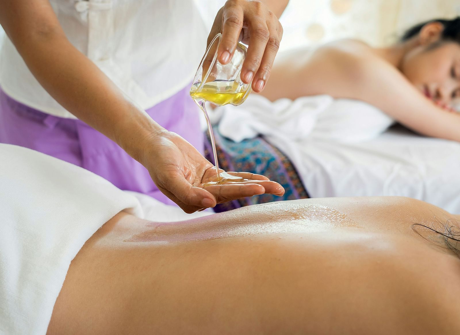 A relaxing spa session with essential oils