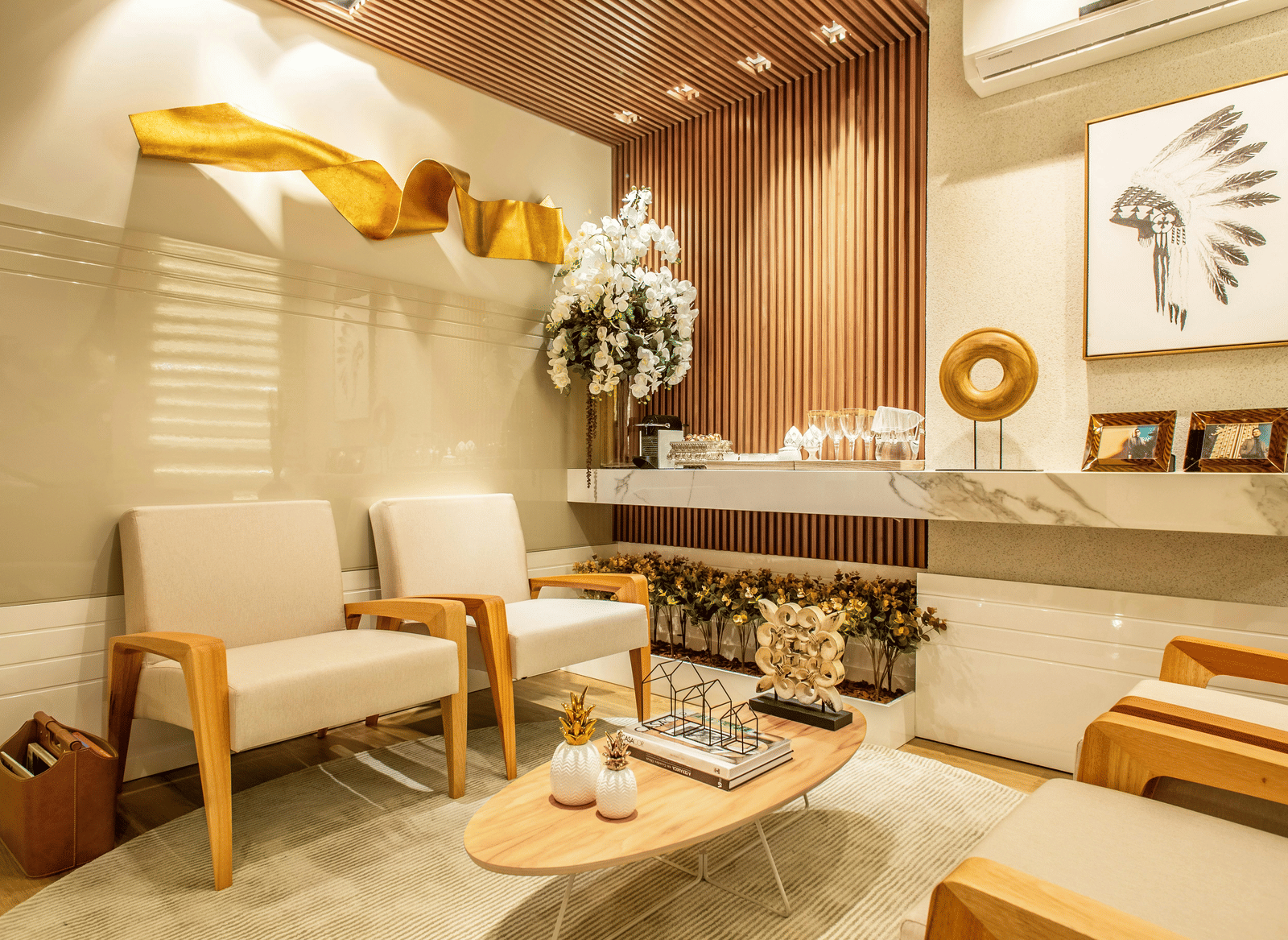 A room interior with furniture and decoration.