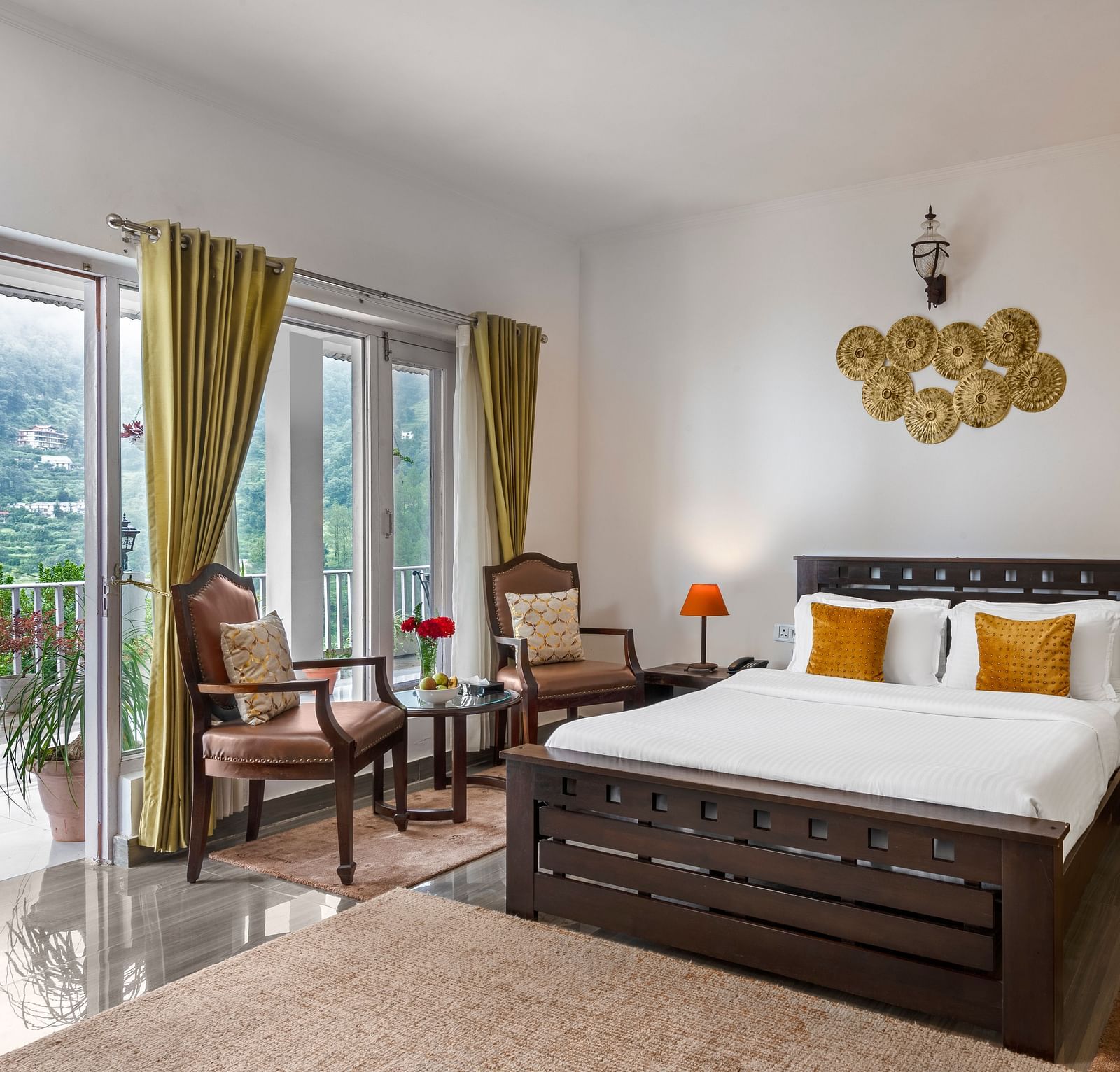 Airy room with a valley view at Deluxe Room Suvaasa Ramgah