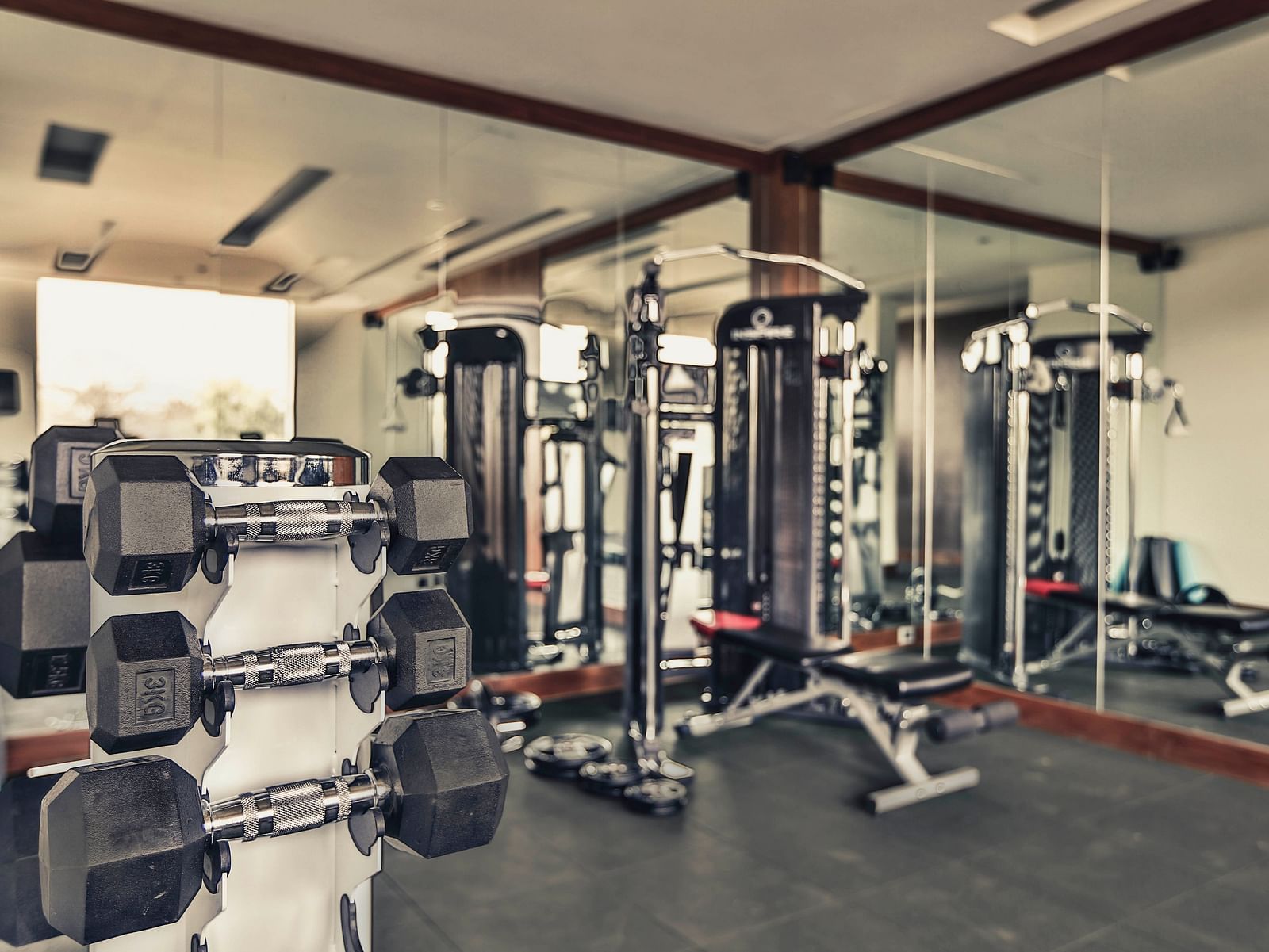 an image of a the training equipments at the gym - Rhythm Lonavala