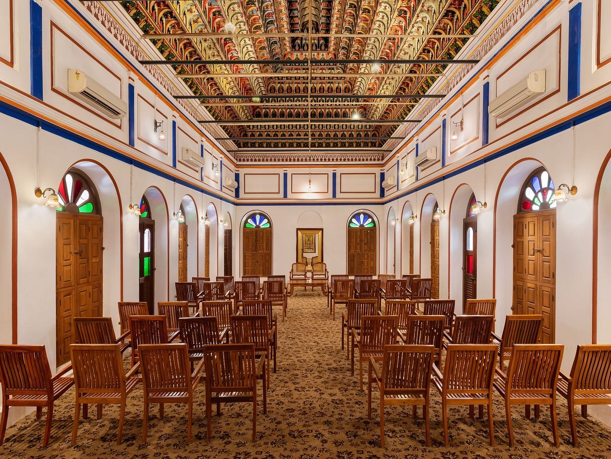 Seating arrangement in Darbar Hall at Chidambara Vilas