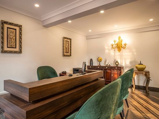 The classy wooden architecture at the Reception - Stone Wood Riverfront Resort, Siolim