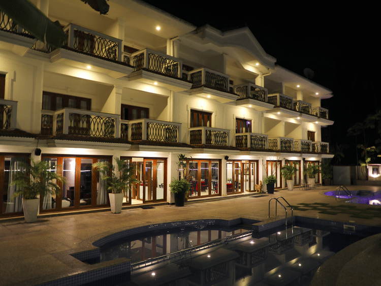 interior view of rooms with swimming pool of White pearl suites by rosetum 