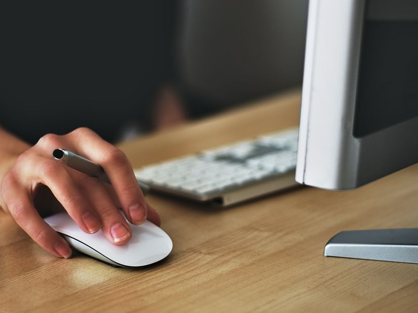 A person working at a desk