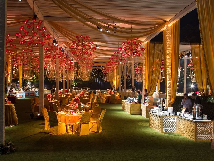 outdoor event setup at heritage village resort and spa