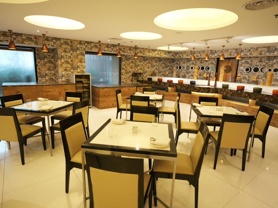 The interiors of our restaurant Rhythm - The Beatle Hotel, Powai