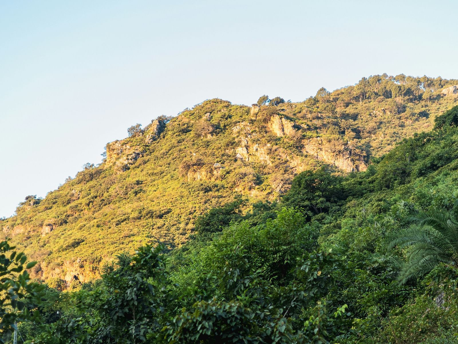 Scenic view of Samanar Hills with rocky terrain and lush greenery.