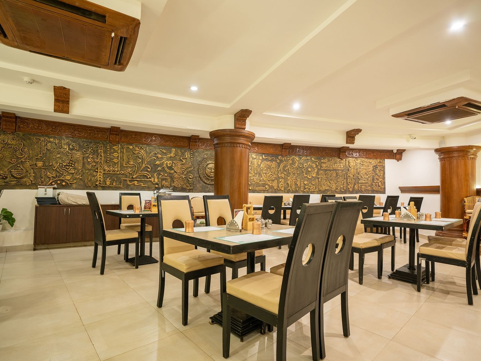 Dining arrangement at The President Hotel, Hubli