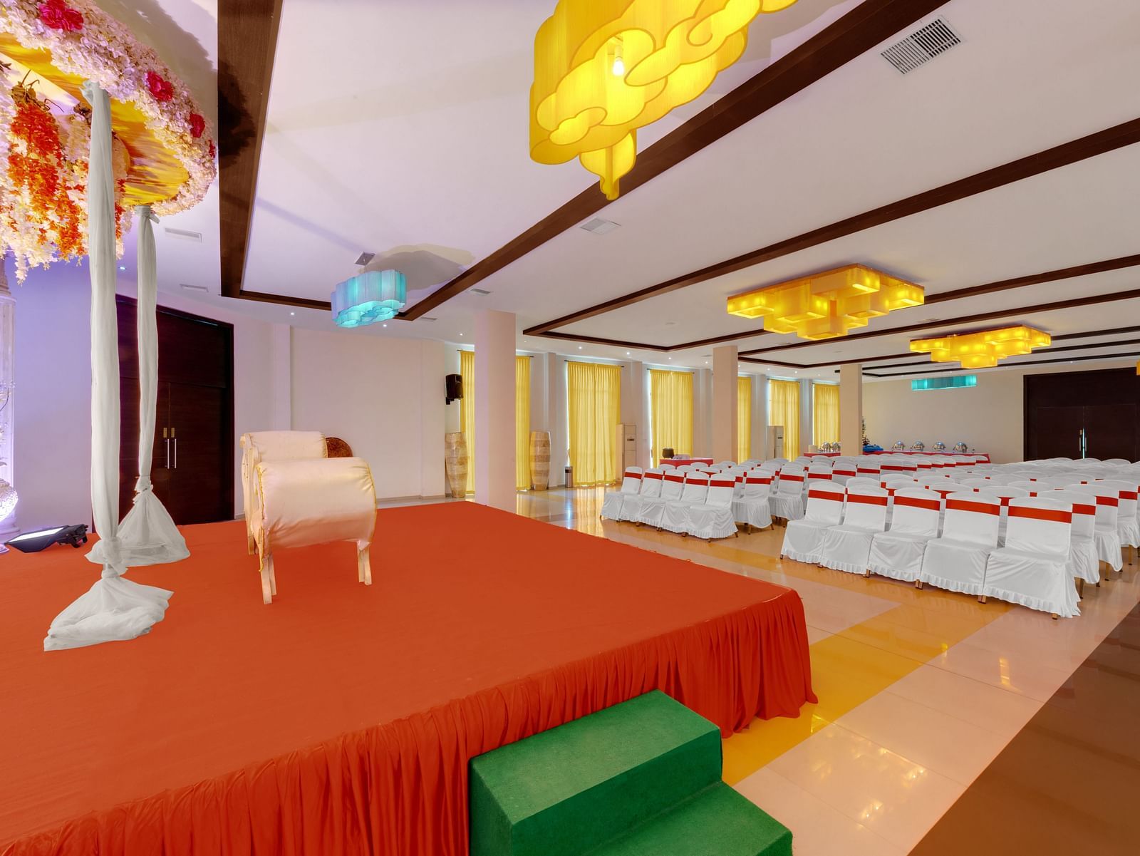 Muthu Mahal banquet hall set for marriage or event  in SRM Hotel in Tuticorin 