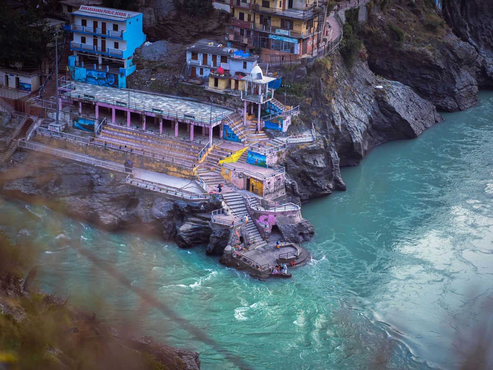 The confluence of two rivers at Devprayag.