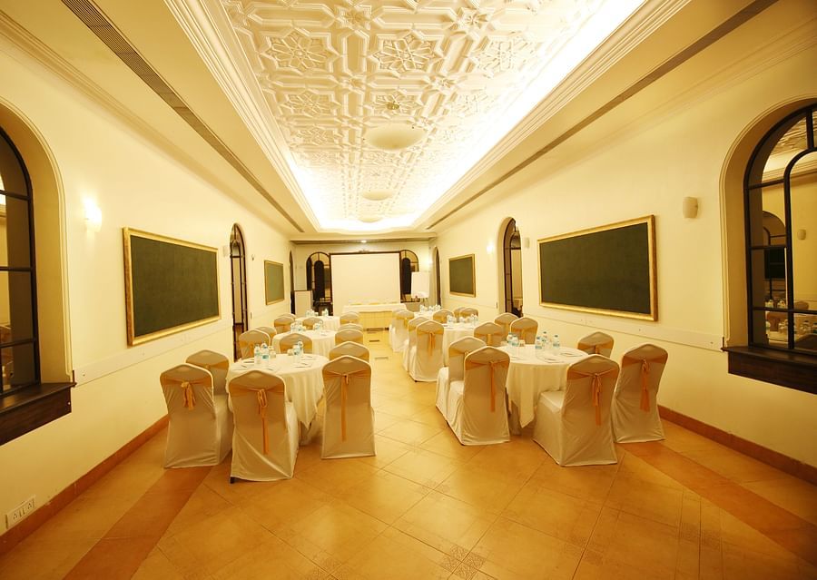 alt-text indoor seating space at an event venue in Khandala - Zara's Resort