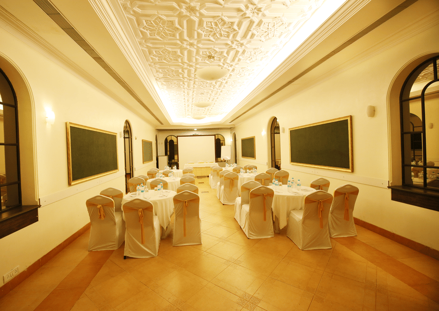 The indoor seating space at an event venue in Khandala - Zara's Resort