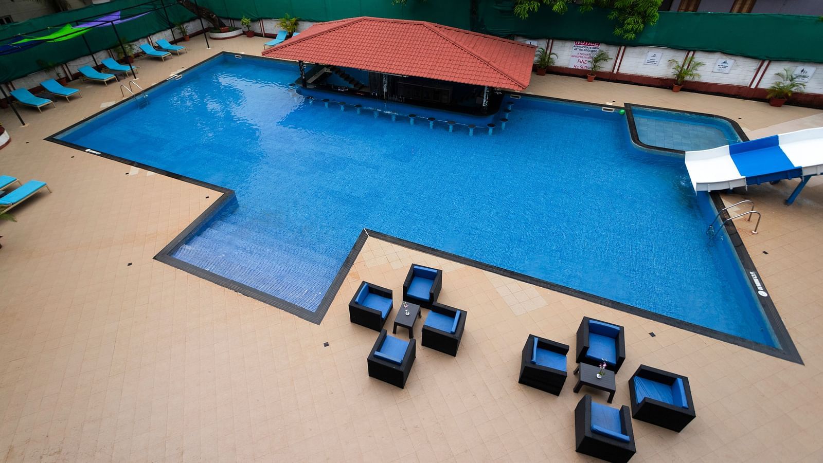 aerial view of the swimming pool