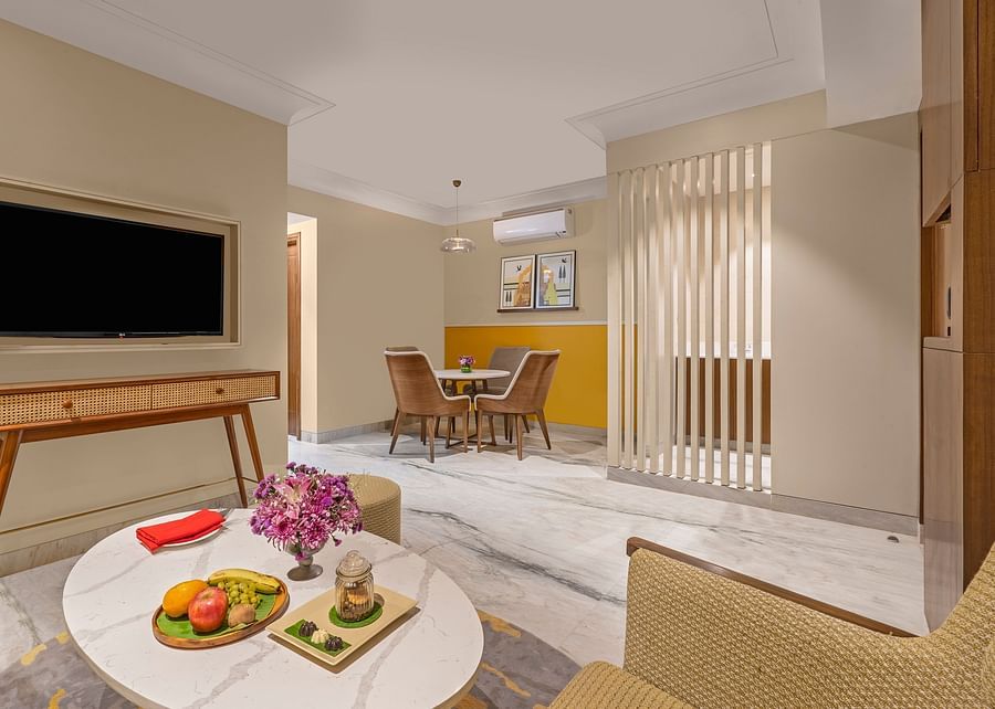 Interiors of the two bedroom royal apartment in Rishikesh