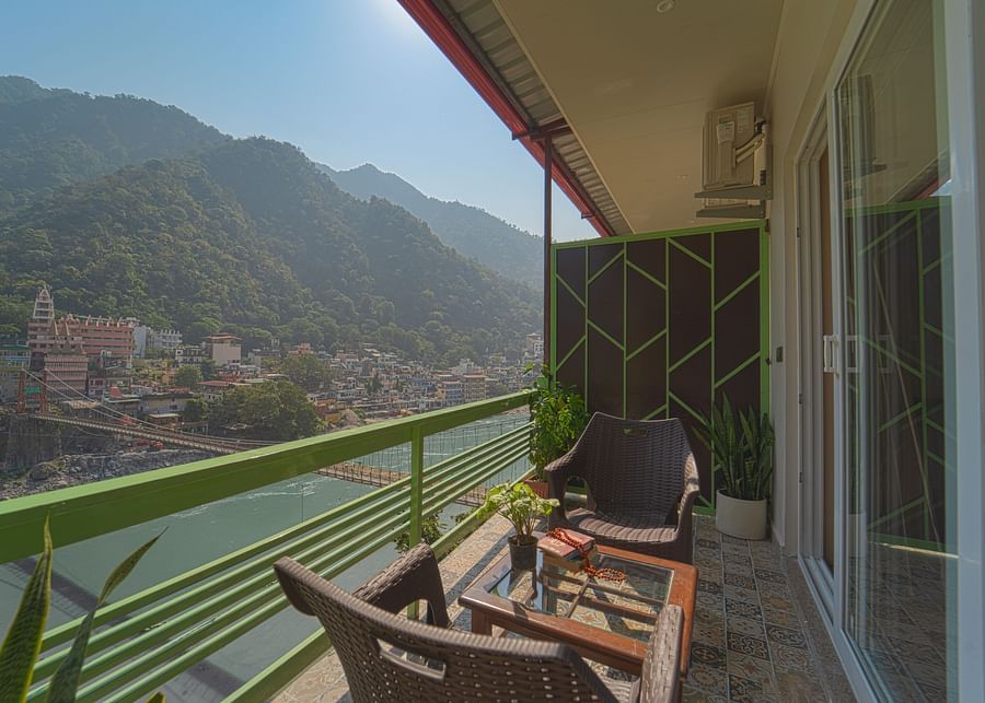 alt-text View of Laxman Jhula from the balcony - Kunwar Residency