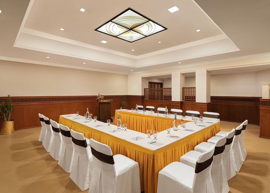 Seating arrangement in Shruti Hall at Sangam Hotel, Thanjavur