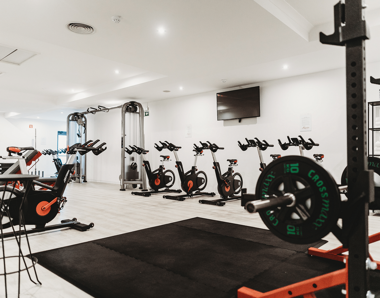 A well-equipped gym at Tara, Comfort Hotel in Hyderabad - Ramoji Film City.