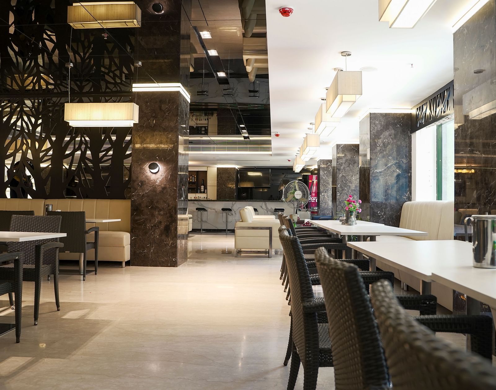 A comfortable seating area at BNGV Grandeur Hotel and Banquets, showing more of the overall spaciousness and design.