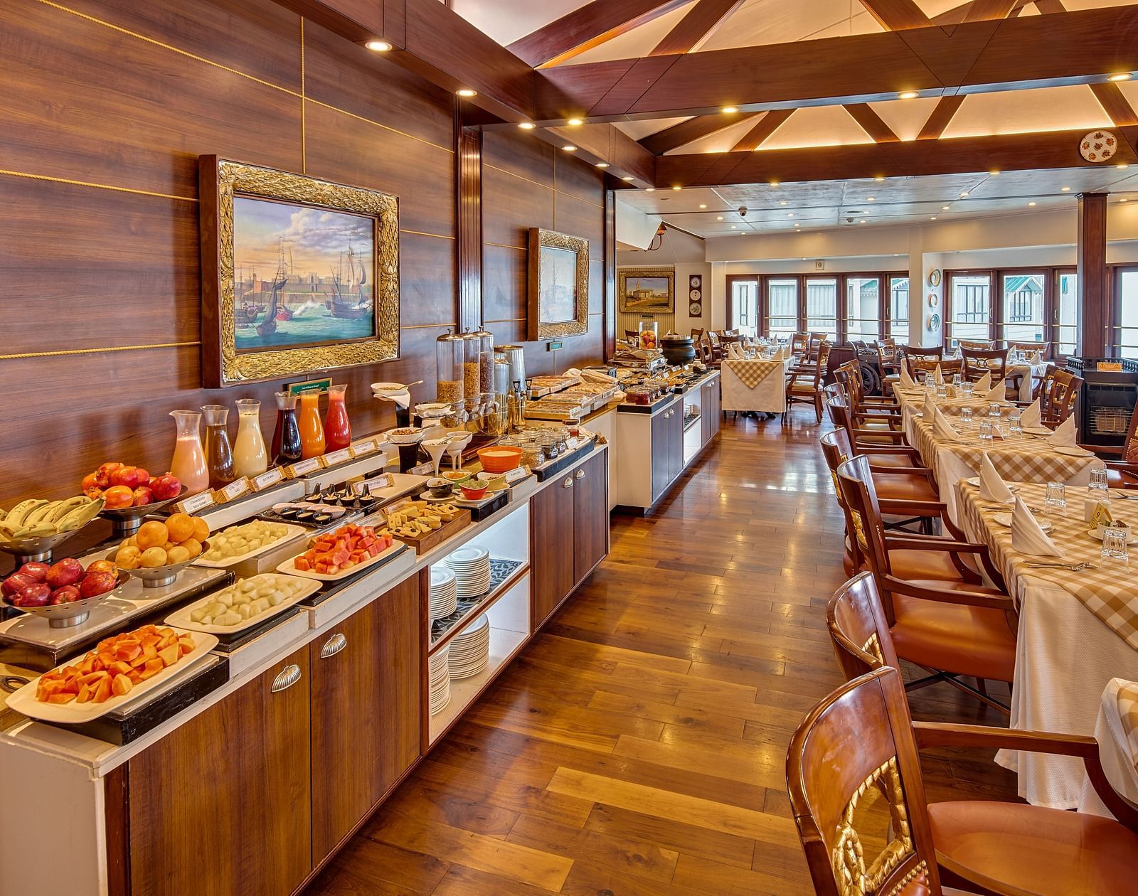 the buffet spread at the restaurant - Mayfair Hill Resort, Darjeeling