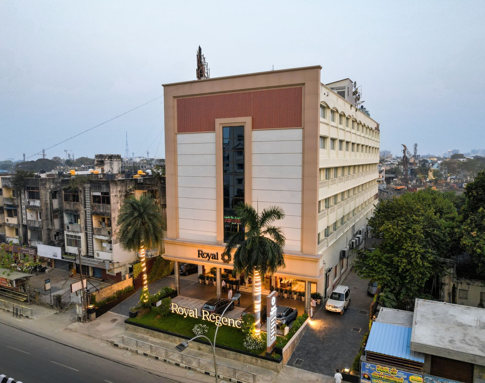 Exterior front view of the Hotel Royal Regency building from street level Chennai