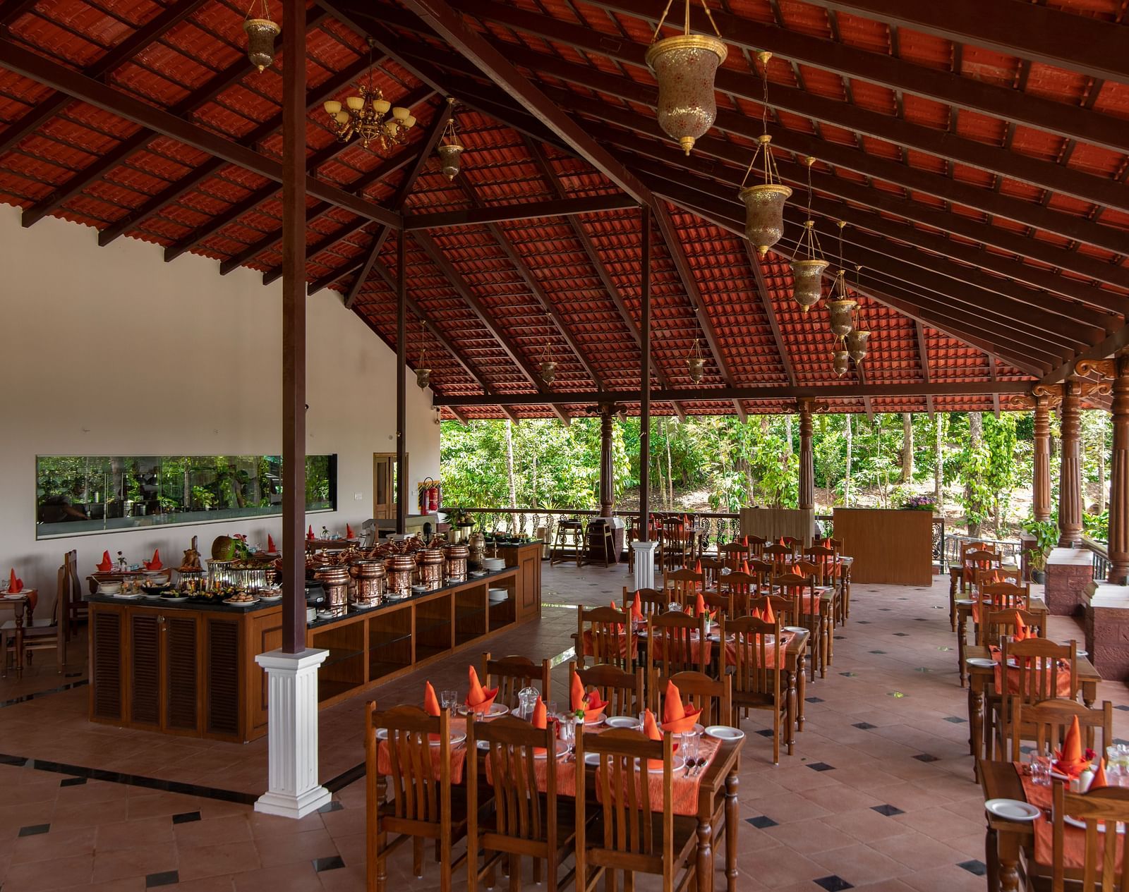 restaurant with valley view - Tapovana, Sakleshpura