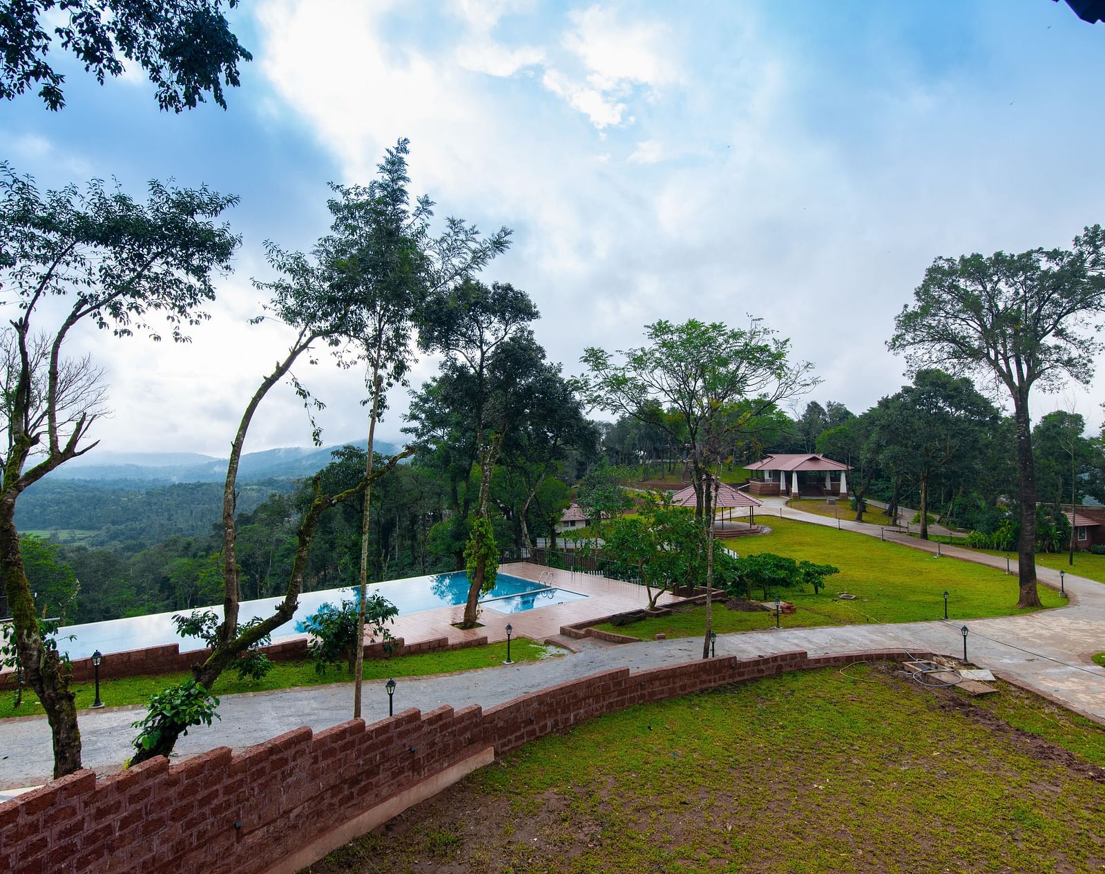 trees on lawn - Tapovana, Sakleshpura