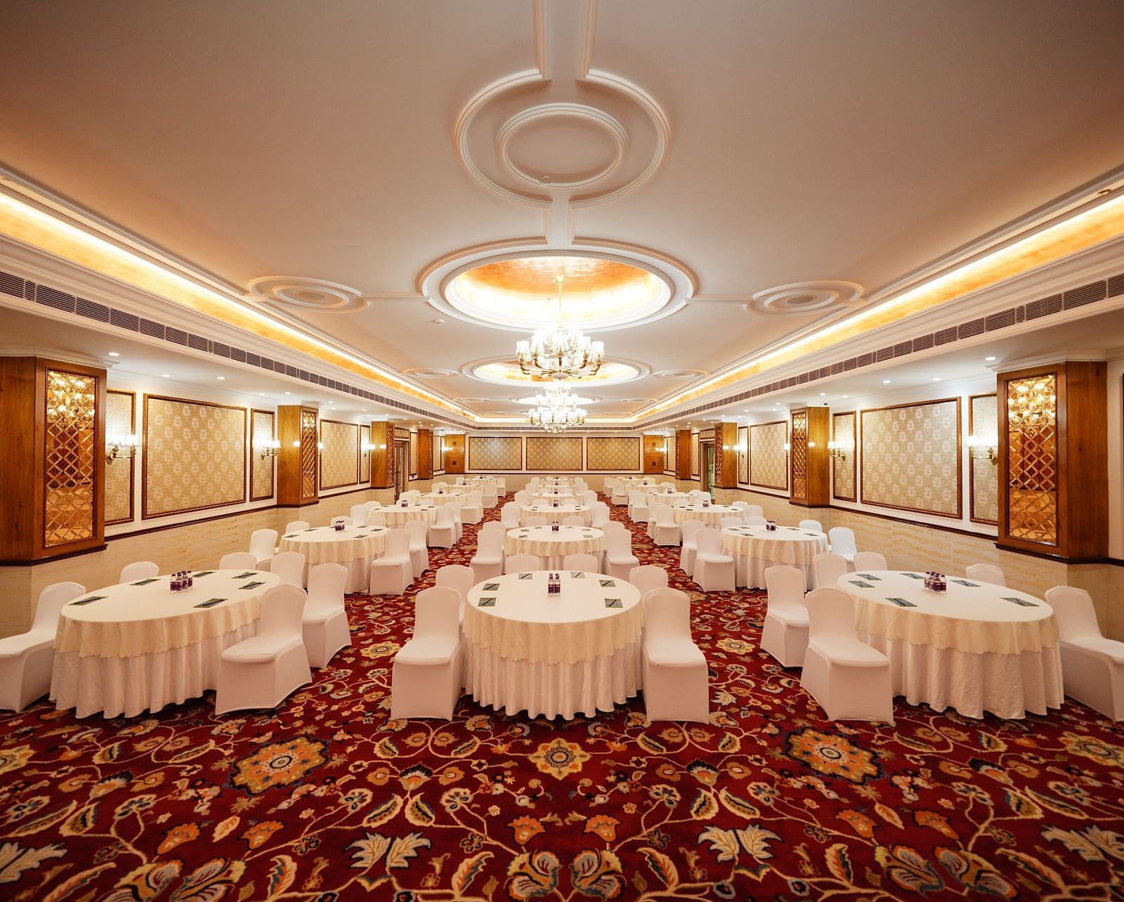 indoor seating space at a banquet hall - Mayfair Tea Resort, Siliguri 5