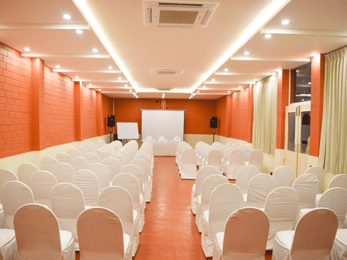 Banquet with a different seating arrangement - Ibex River Resort, Pollachi