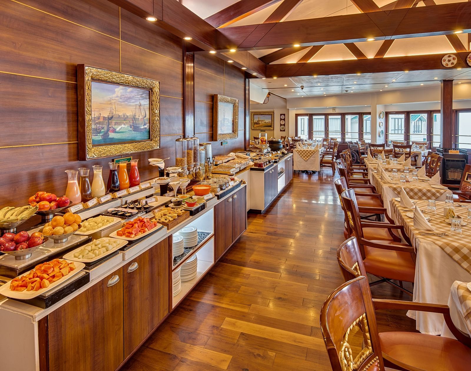 the buffet spread at the restaurant - Mayfair Hill Resort, Darjeeling