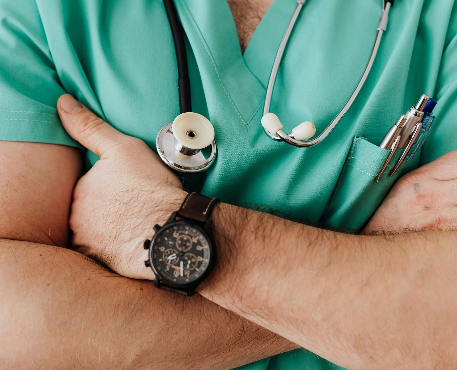 A male doctor with stethoscope