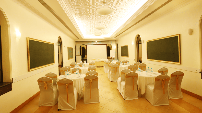 The indoor seating space at an event venue in Khandala - Zara's Resort