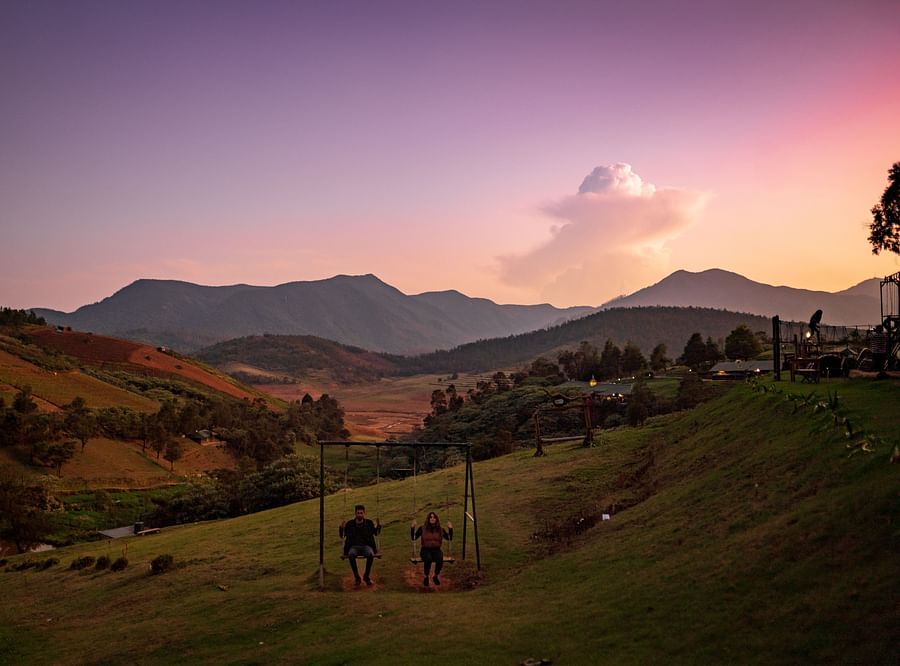 lush green hills and mountains surrounding destiny