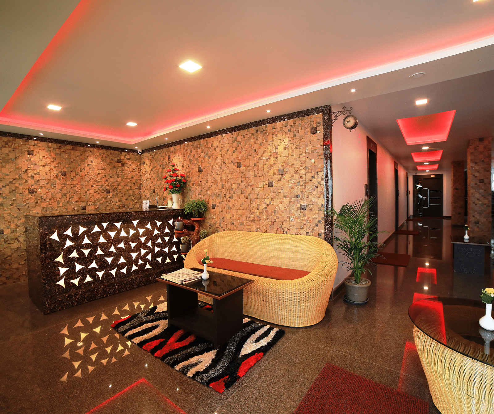 Image of a lobby with seating area at Parampara Residency, Kushalnagar Town.
