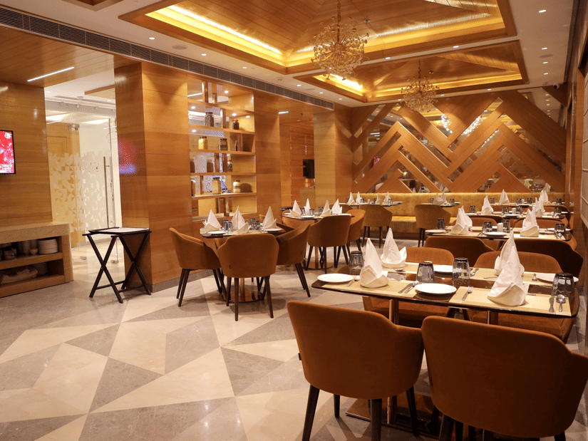 comfortable seating space at a restaurant