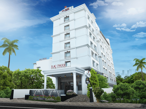 Facade view of The Raj Park  hotel in Chennai 