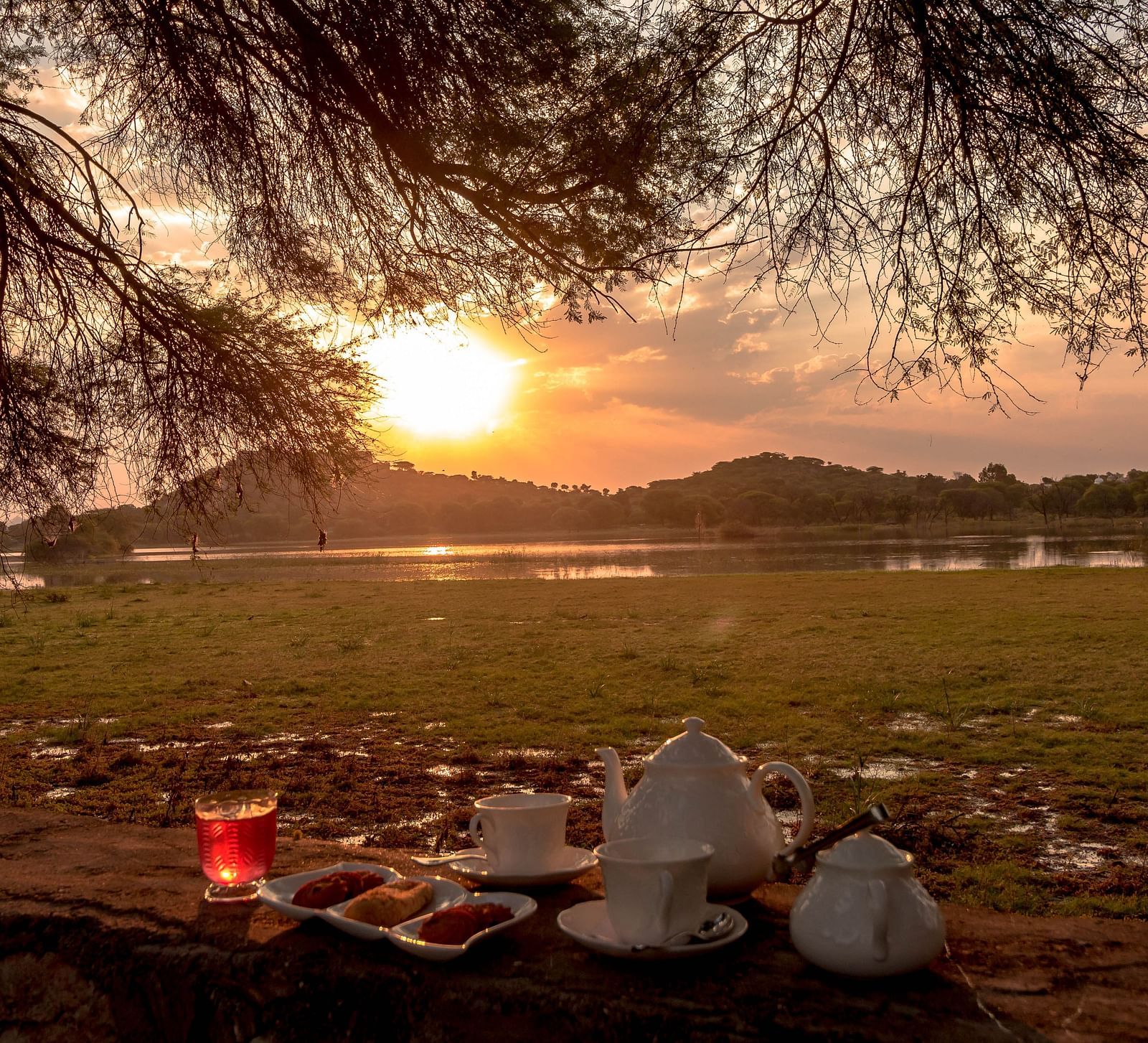 Dining arrangement at sunset - Dev Shree, Deogarh