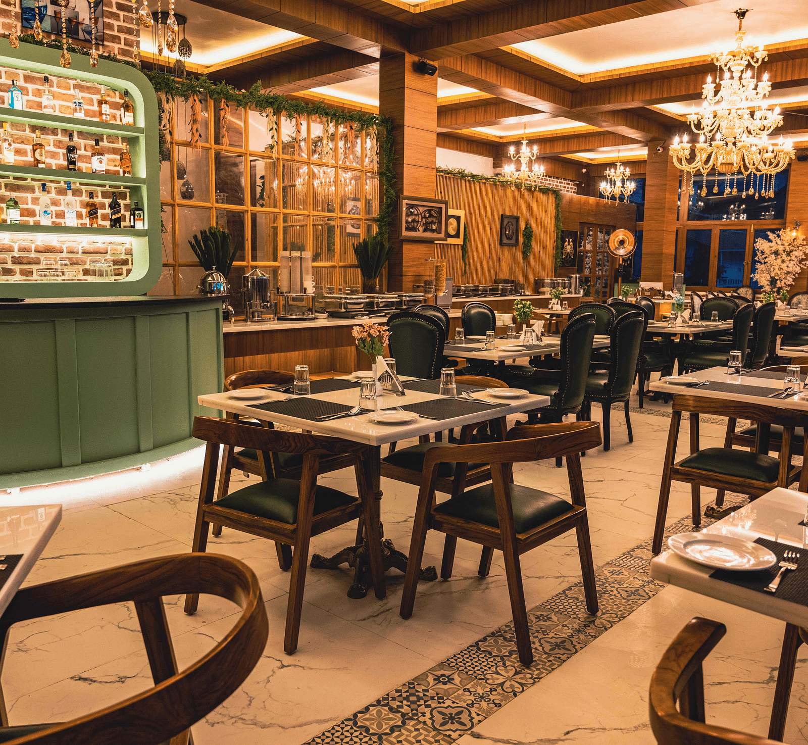 image of the indoor dining area at the alpenrose - the tattva boutique resort