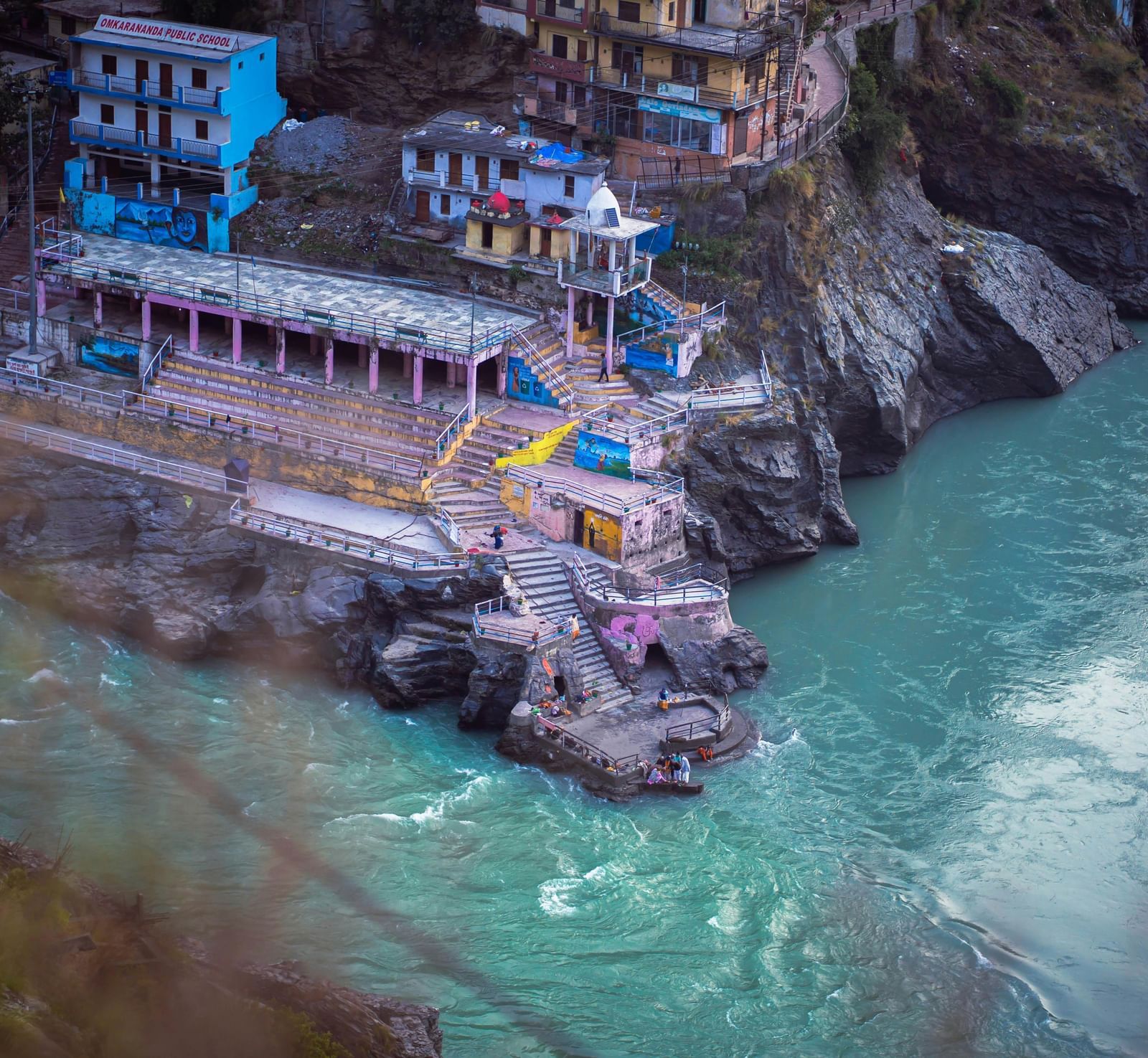The confluence of two rivers at Devprayag.