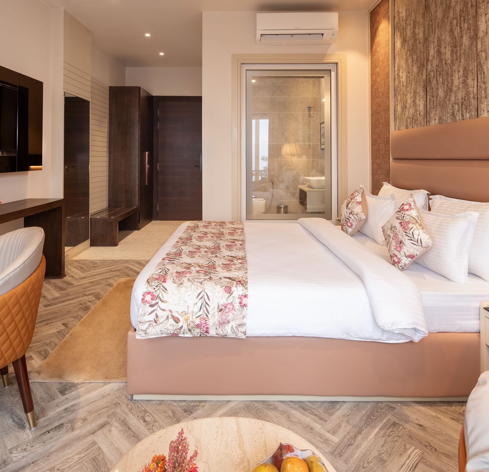 an image of a bedroom with an air-conditioner at  at Mountoria Retreat, Naukuchiatal