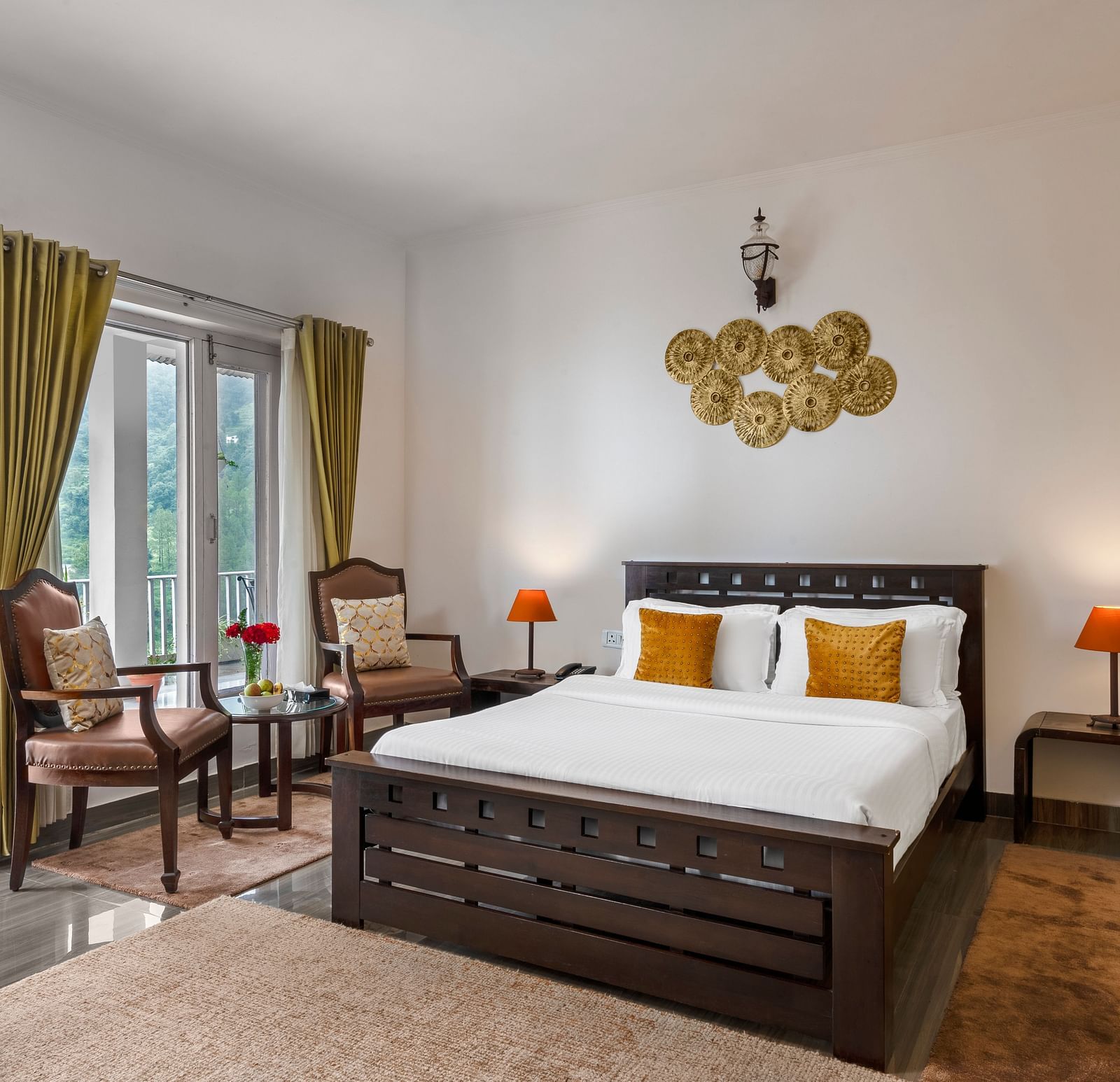 Airy room with a valley view at Deluxe Room Suvaasa Ramgah