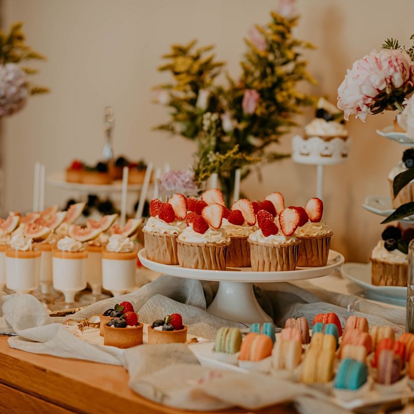 dessert station at a buffet